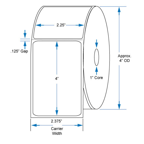 800522-405 Compatible 2.25 inch x 4 inch with perf Direct Thermal ...