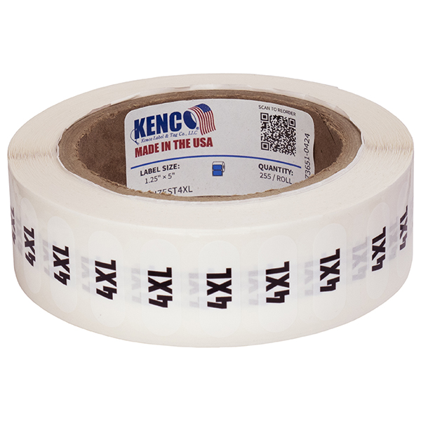 Size Labels and Strips | Kenco Label & Tag