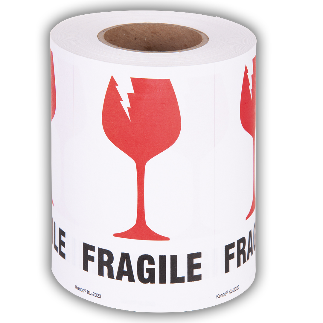 Fragile with Broken Glass International Safe Handling Warning Stickers