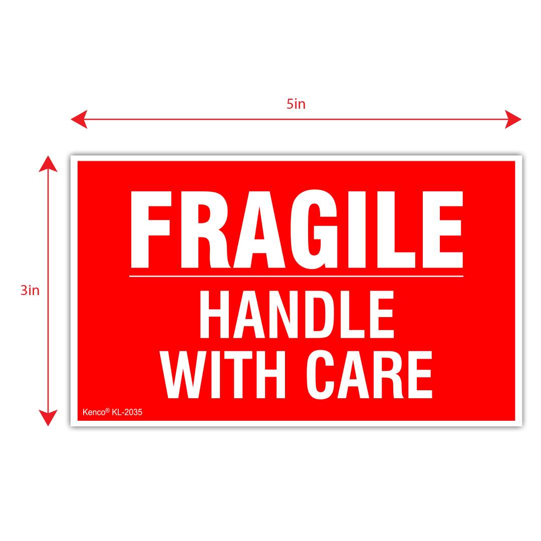 Fragile Handle With Care Warning Stickers