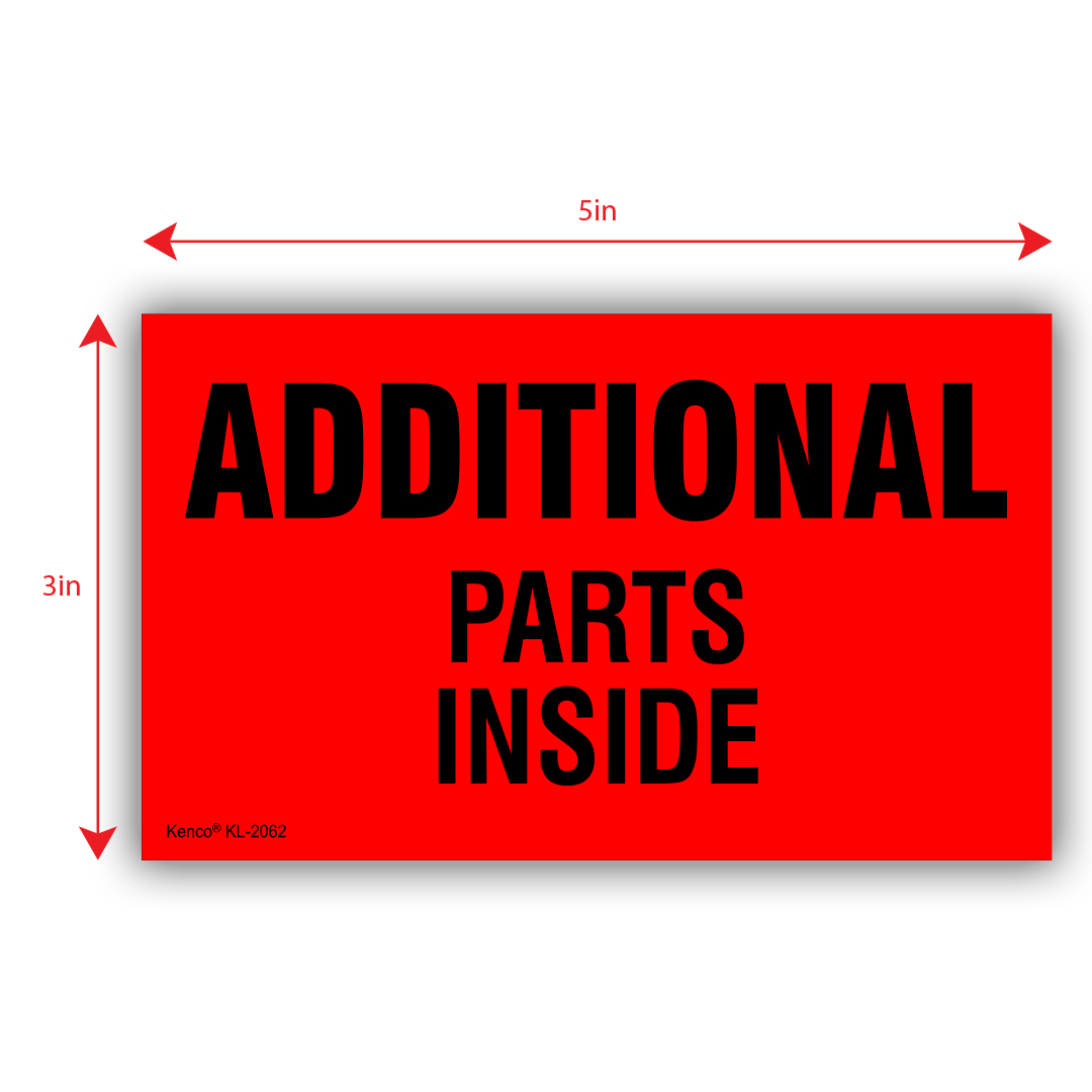 Part Inside Box Label Additional Parts Inside Shipping Label Stickers