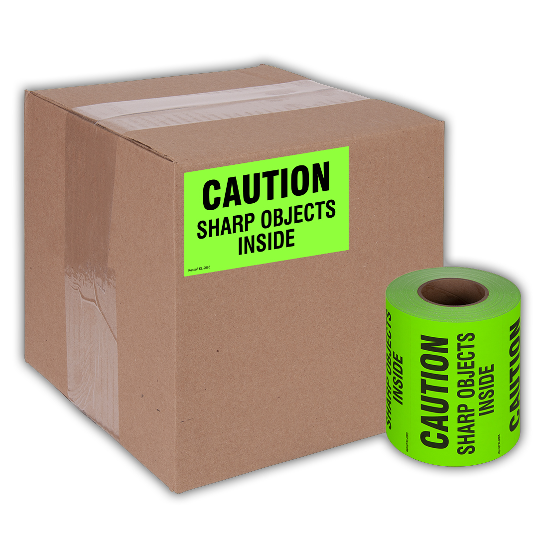 Caution Sharp Object Inside Shipping Label Stickers
