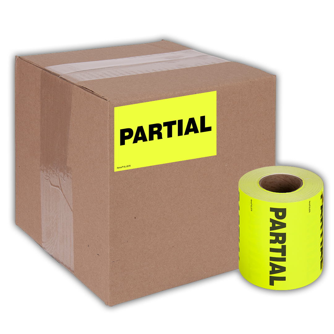 Partial" Fluorescent Shipping Label Stickers