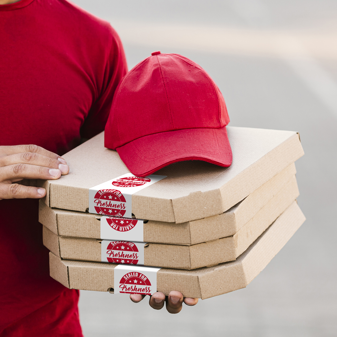 500 "Sealed For Freshness" Food Delivery Stickers. 2" Circles with