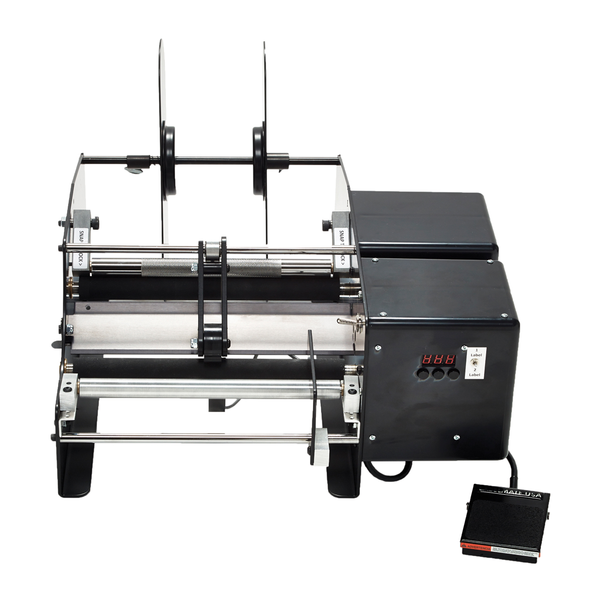 Automatic Bottle Label Applicator, 9" wide. 2 labels per bottle.