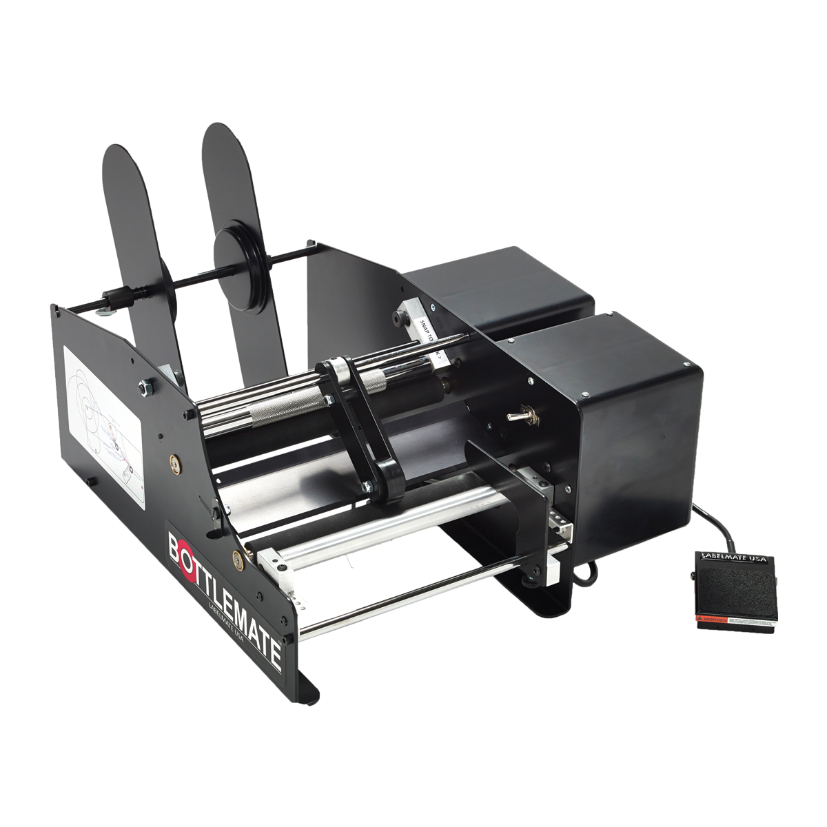 Automatic Bottle Label Applicator, 9" wide. 1 label per bottle.