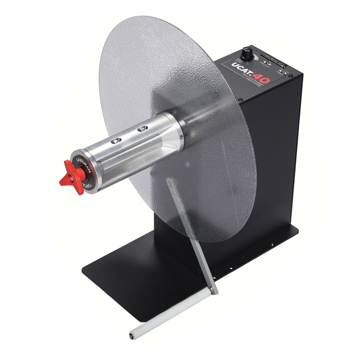 Powered Label Unwinder for labels up to 6.5" wide, and roll diameters