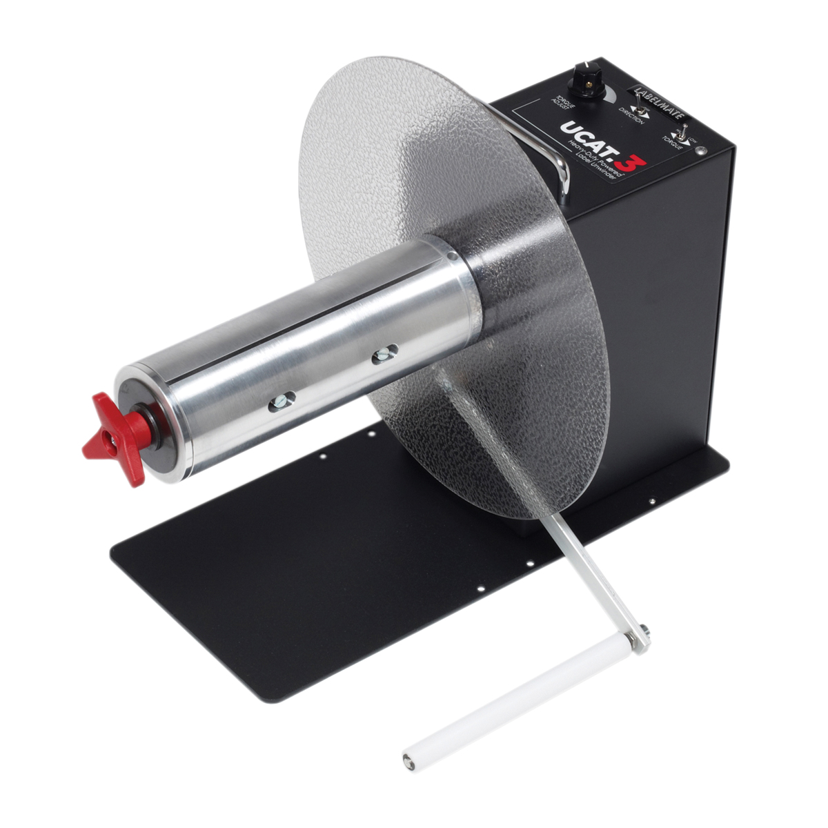 Powered Label Unwinder for labels up to 8.5" wide, and roll diameters