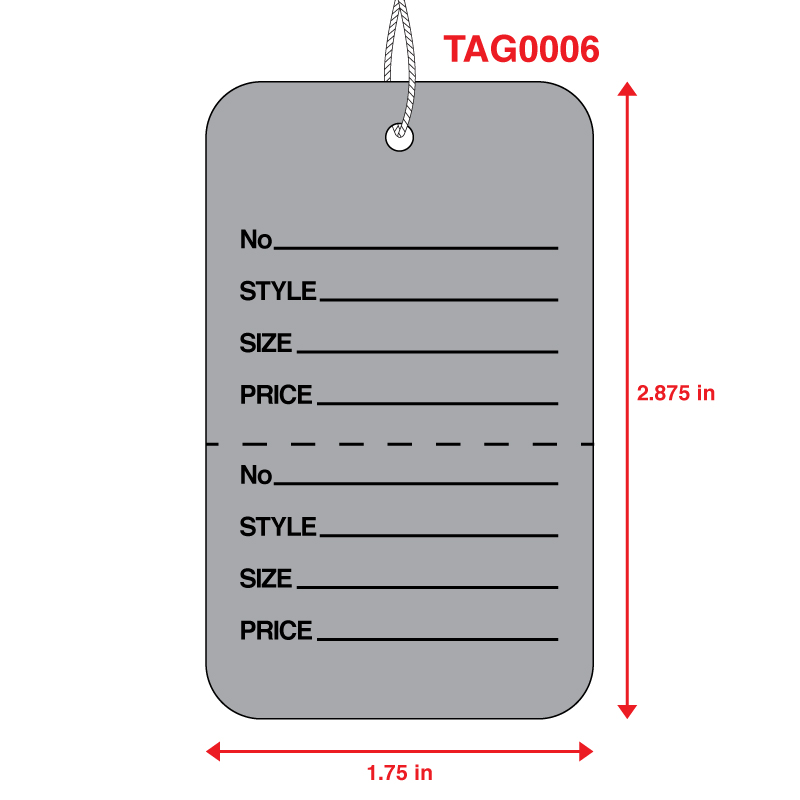 Large White Perforated Coupon Price Tags - 1 3/4" X 2 7/8", Pack Of 1000, Pre-Strung With String