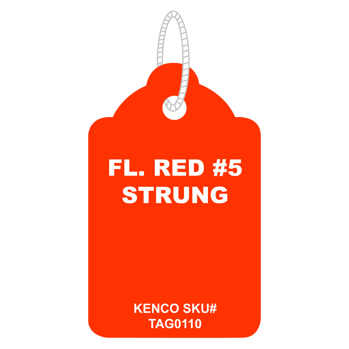 Red String Tag Fluorescent Red #5 Merchandise Tag With String