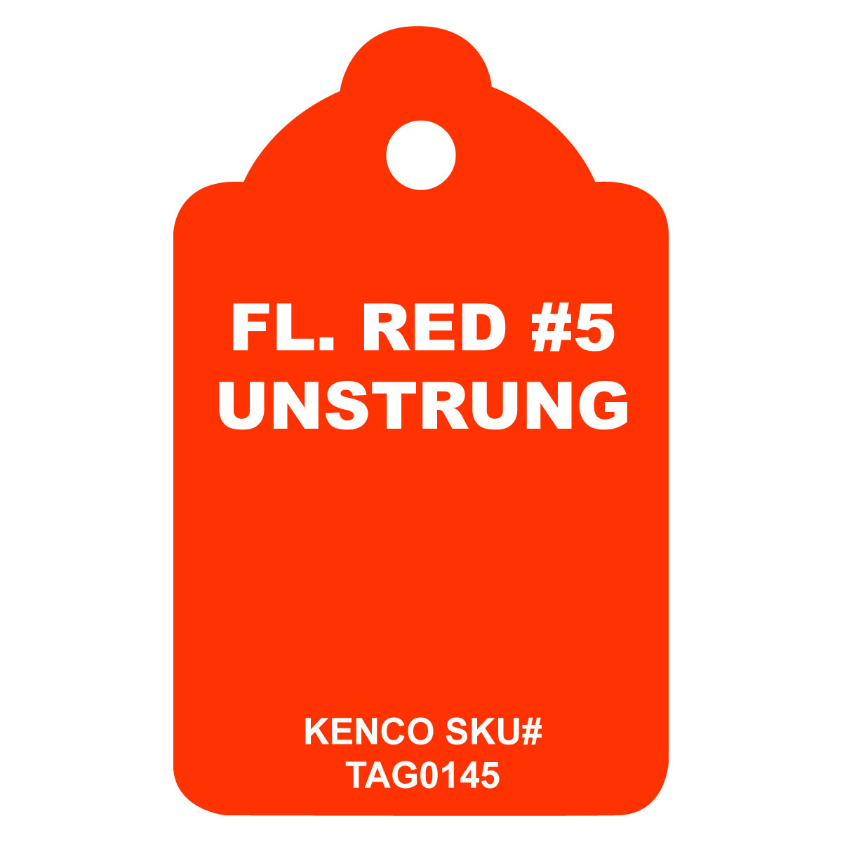 Fluorescent Red #5 Merchandise Tag (Unstrung)