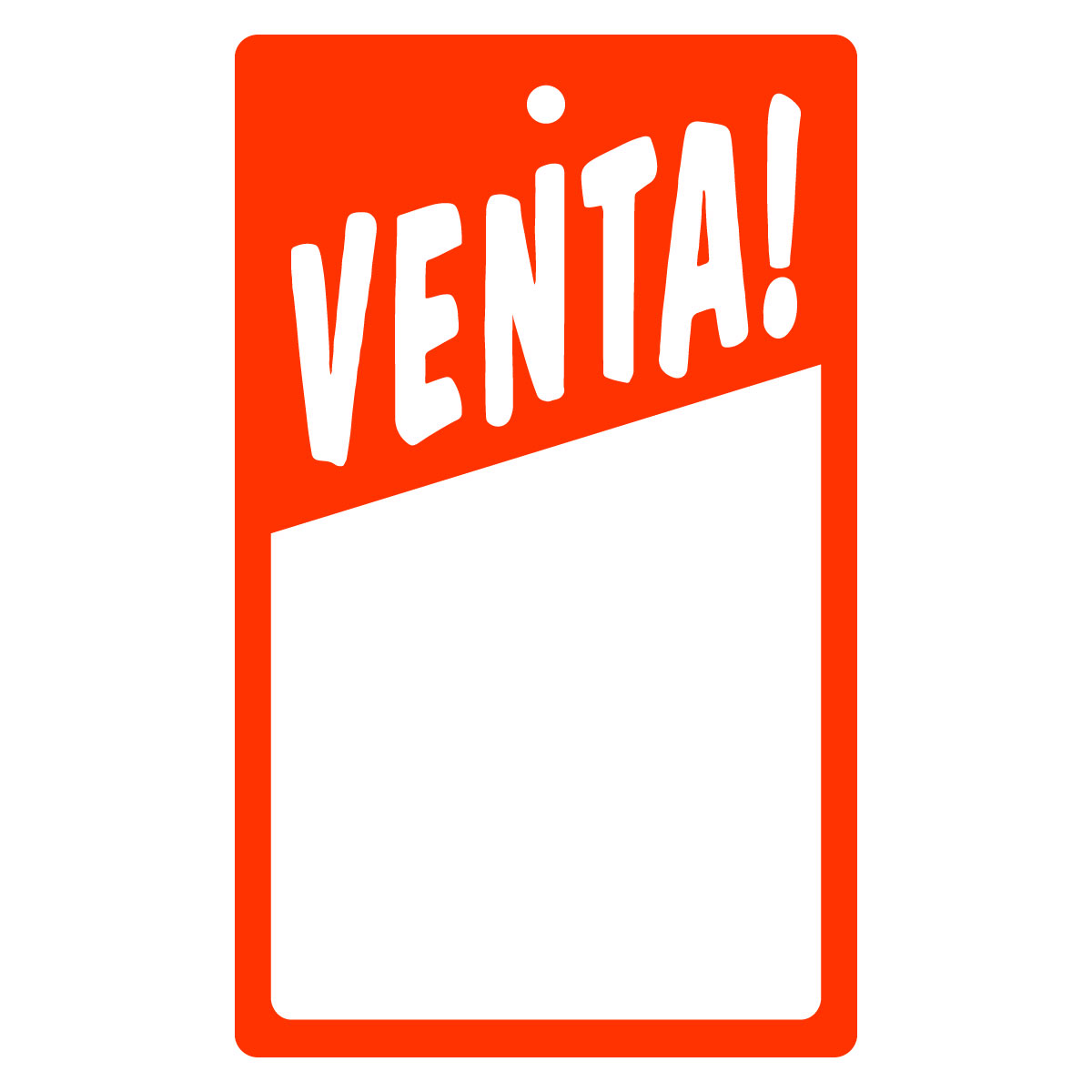 Large Promotional Fluorescent Red ""Venta!" Sale Price Merchandise Tag ...