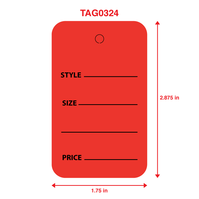 Large Red Unstrung Coupon Merchandise Tag