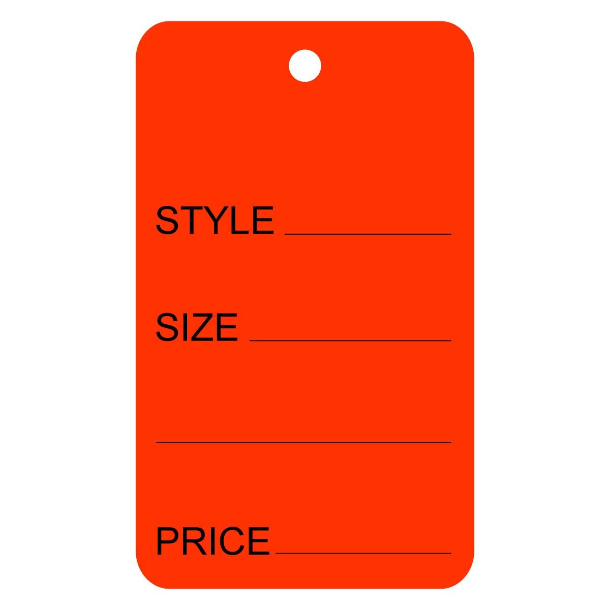 Large Fluorescent Red Unstrung Coupon Merchandise Tag