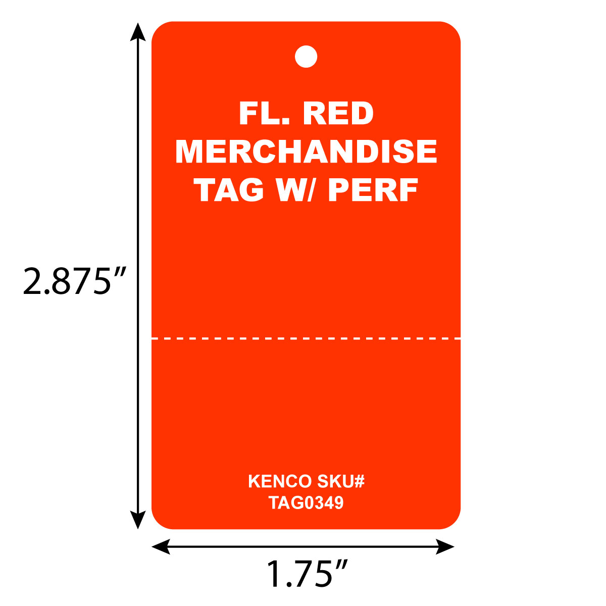 Red Tag Large Large Fluorescent Red Blank Merchandise Tag With Perforation