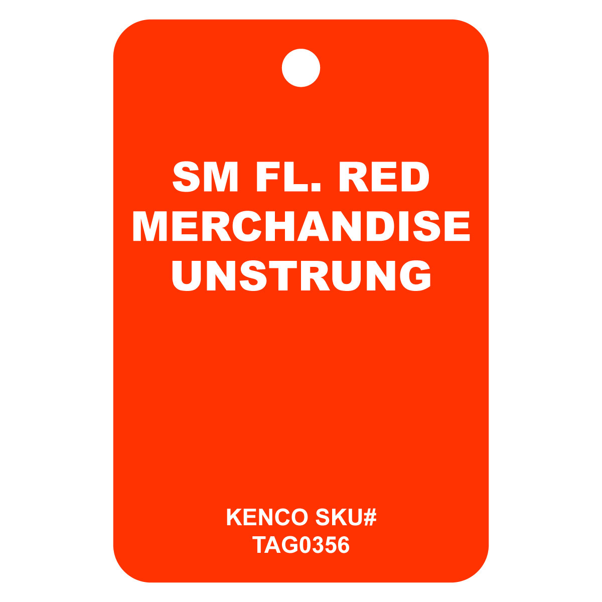 Small Fluorescent Red Blank Merchandise Tag