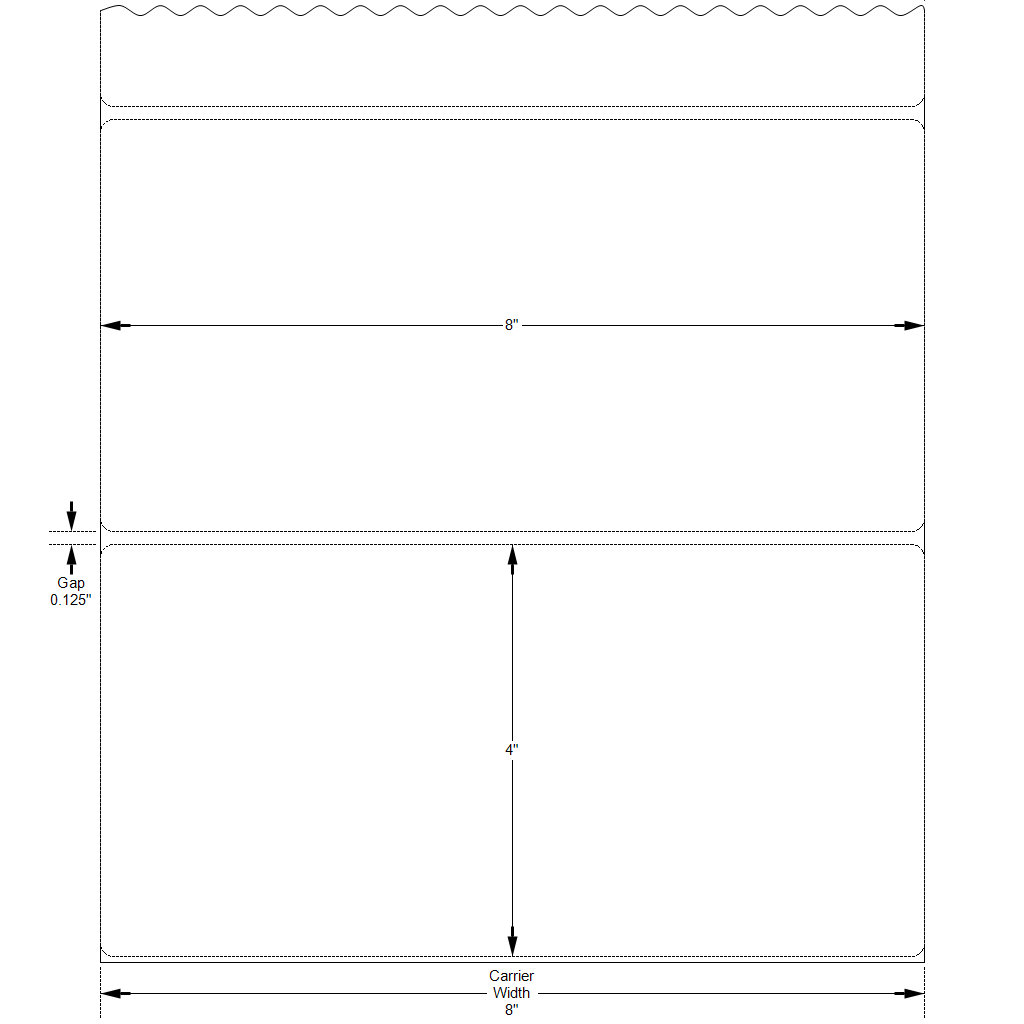 8" X 4" Inkjet Premium High Gloss Labels, 625 labels/roll, 3" core