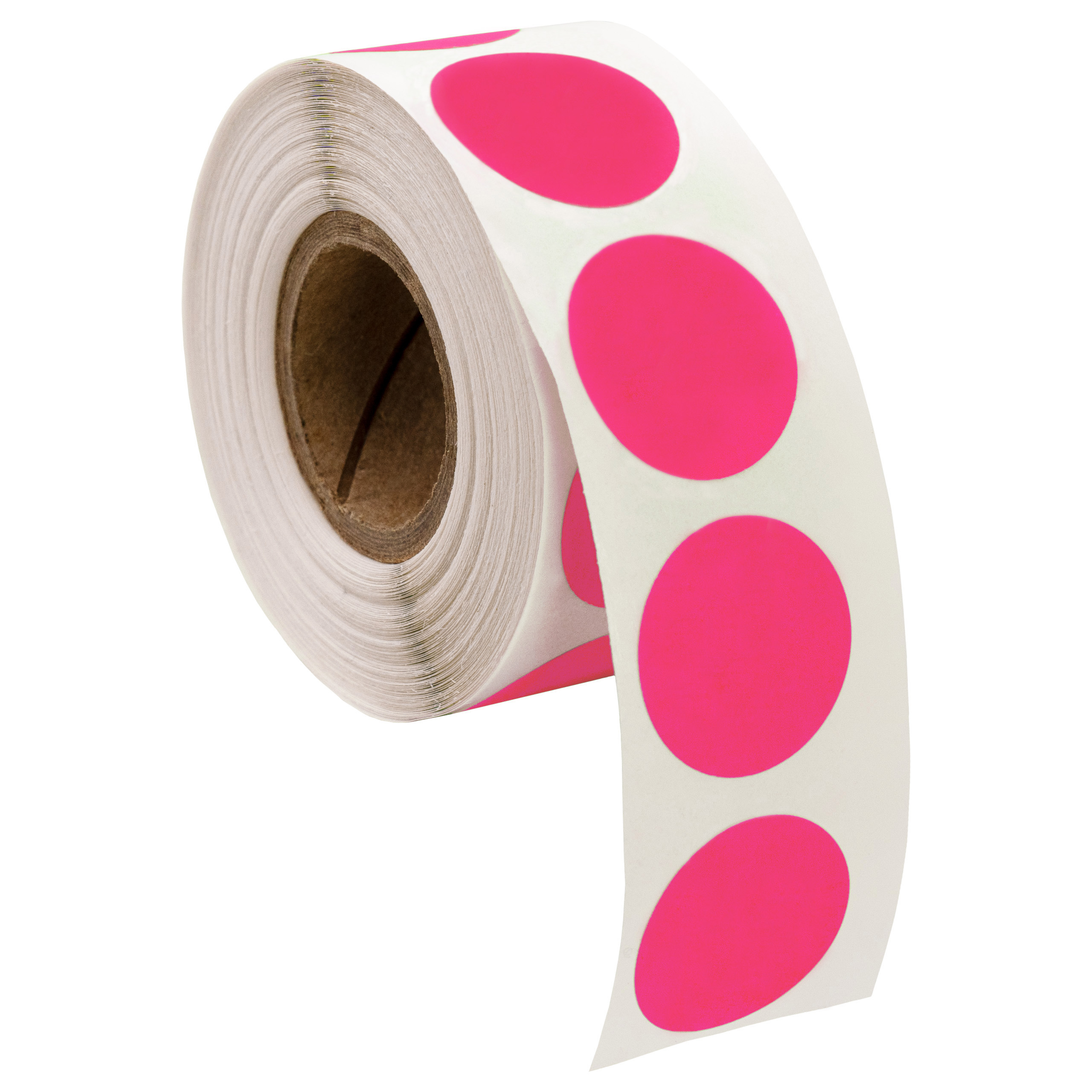 Coding Labels Pink Fluorescent Pink 0.875-Inch Round Color-Coding Labels with Strong ...